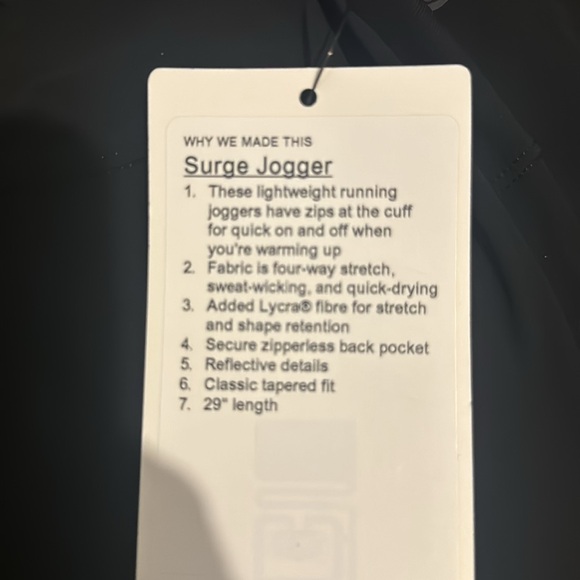 Lululemon Surge Jogger 29" BNWT - Picture 9 of 9